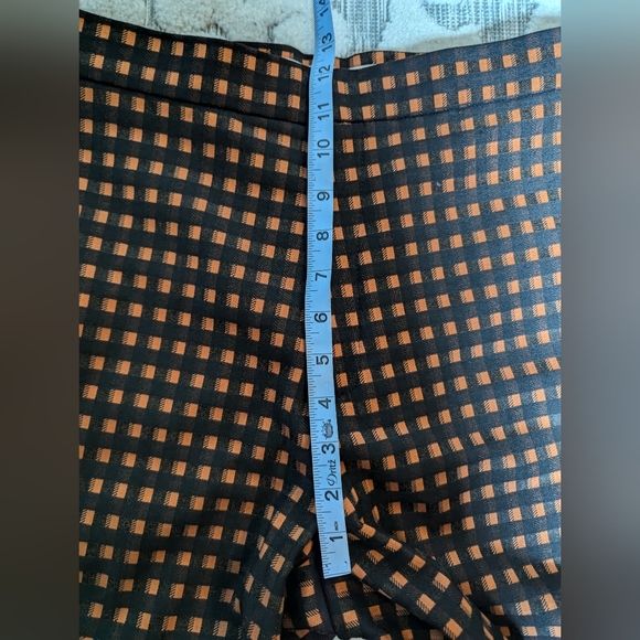 🪞 Alysi  plaid Black/orange Trouser Size 2 made in Italy retail $300 - Picture 7 of 12